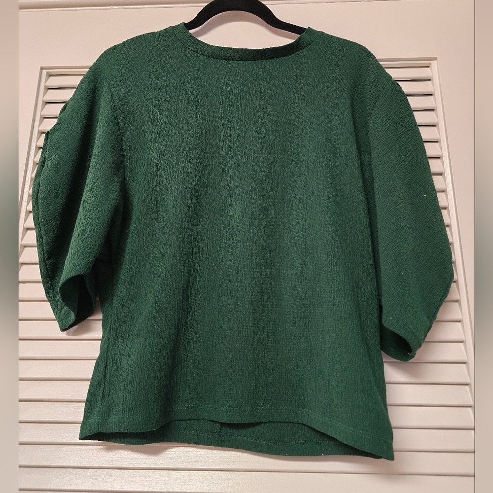 Zara - Trafaluc Green 3/4 Sleeve Lightweight Top